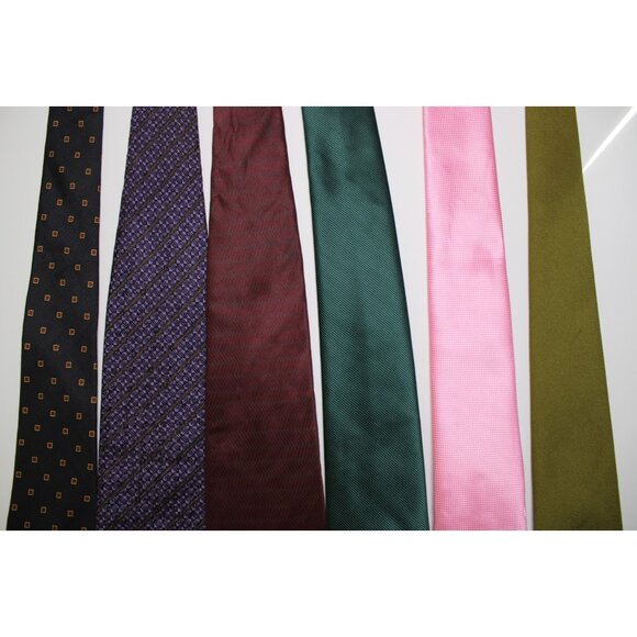 Lot of 6 Mens Neckties Calvin Klein Nautica DKNY Barry Wang Rodney Silk Various - Picture 2 of 9